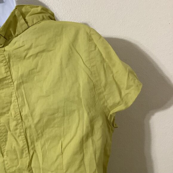 Vintage Y2K Green Fairycore Cottagecore Fairy Ruffle Cotton Button Up Top Sz 10 - Picture 9 of 12